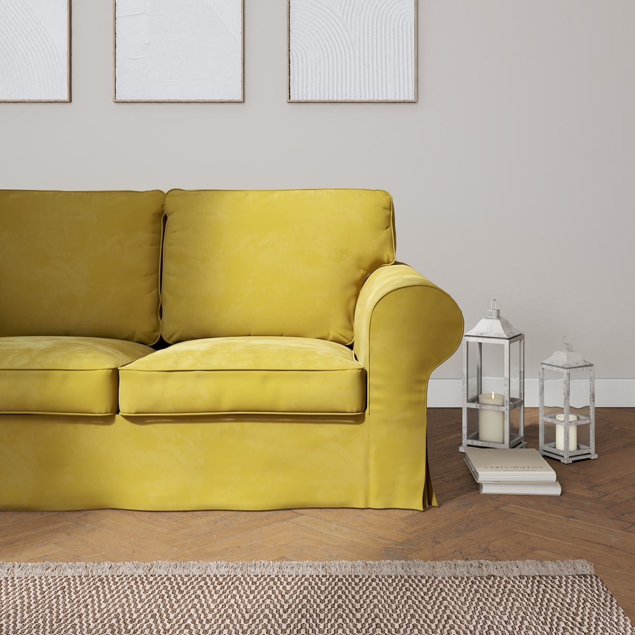Bezug für Ektorp 2-Sitzer Sofa nicht ausklappbar, olivegrün, Sofabezug für günstig online kaufen