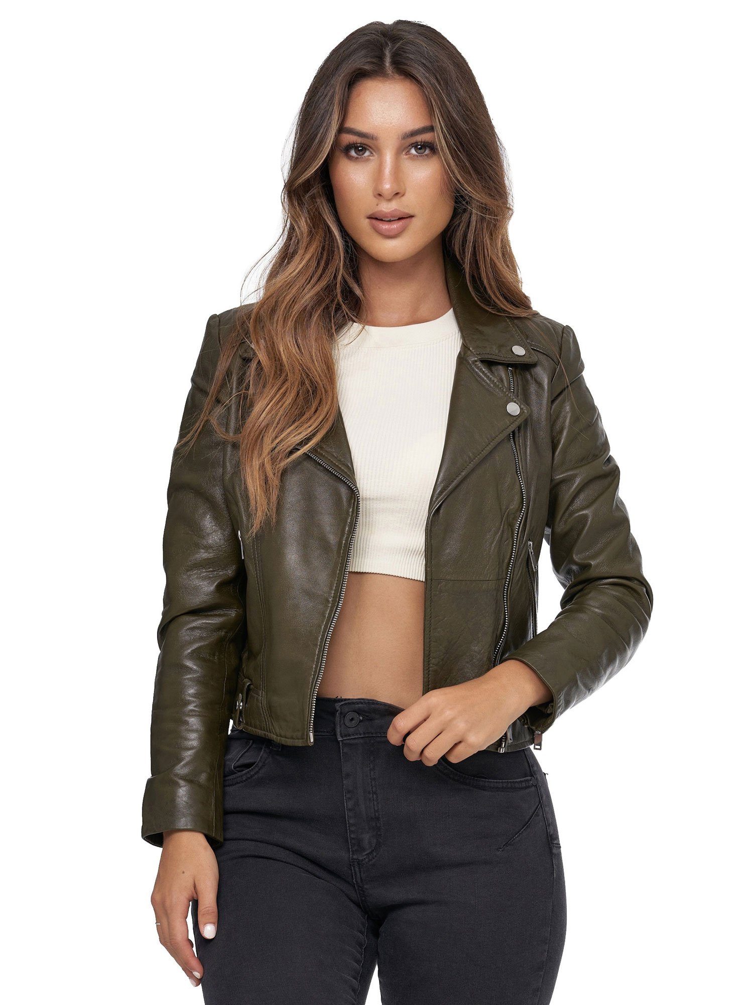 Tazzio Lederjacke F507 Biker Look mit günstig online kaufen