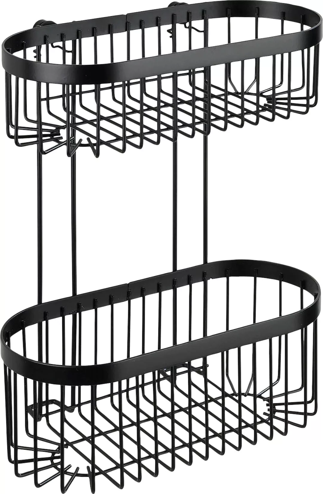 Wenko Wandregal 2 Etagen Classic Plus BlackStahl 26,5 x 33 x 14,5 cm Schwar günstig online kaufen