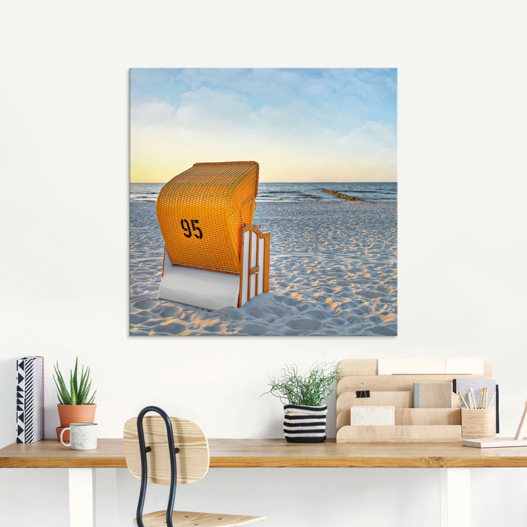 Artland Glasbild "Ostsee7 - Strandkorb", Strand, (1 St.), in verschiedenen günstig online kaufen