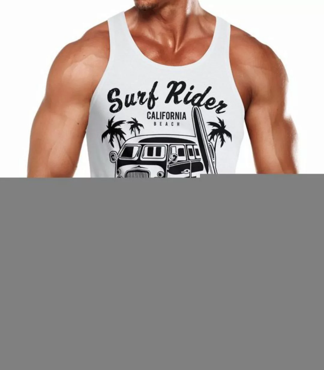 Neverless Tanktop Herren Tank Top T-Shirt Bus Surfing Retro mit Print günstig online kaufen