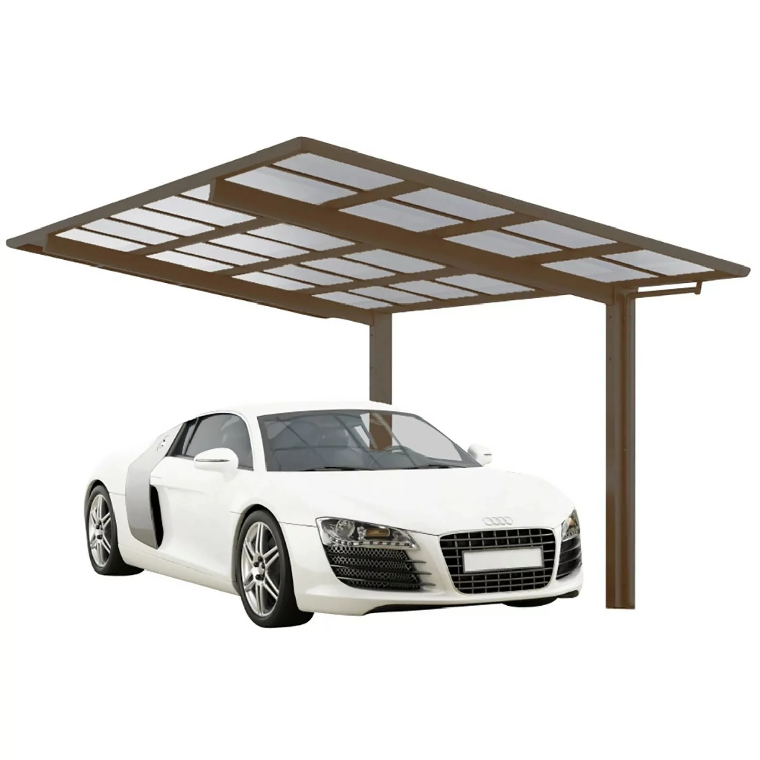 Ximax Alu Einzelcarport Linea Typ 60 Bronze 273 x 495 cm Sonderfertigung günstig online kaufen