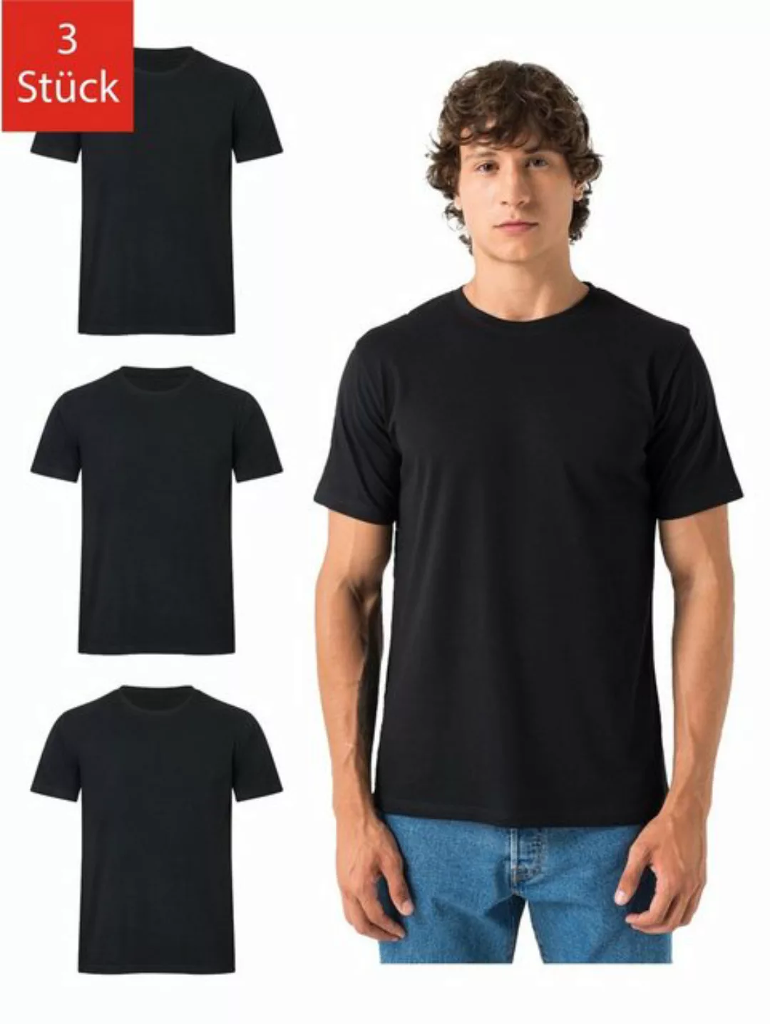 Burnell & Son T-Shirt Tshirt Herren aus 100% Baumwolle Regular Fit Basic Mä günstig online kaufen