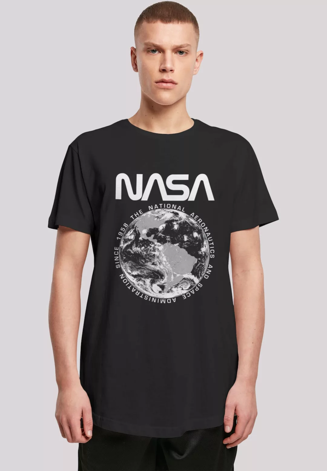 F4NT4STIC T-Shirt "Long Cut T-Shirt NASA Planet Earth", Herren,Premium Merc günstig online kaufen