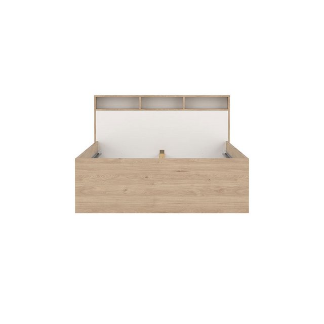 ebuy24 Bett Ikast Bett 140x200cm, 2 Schubladen, 3 Ablagen Eich günstig online kaufen