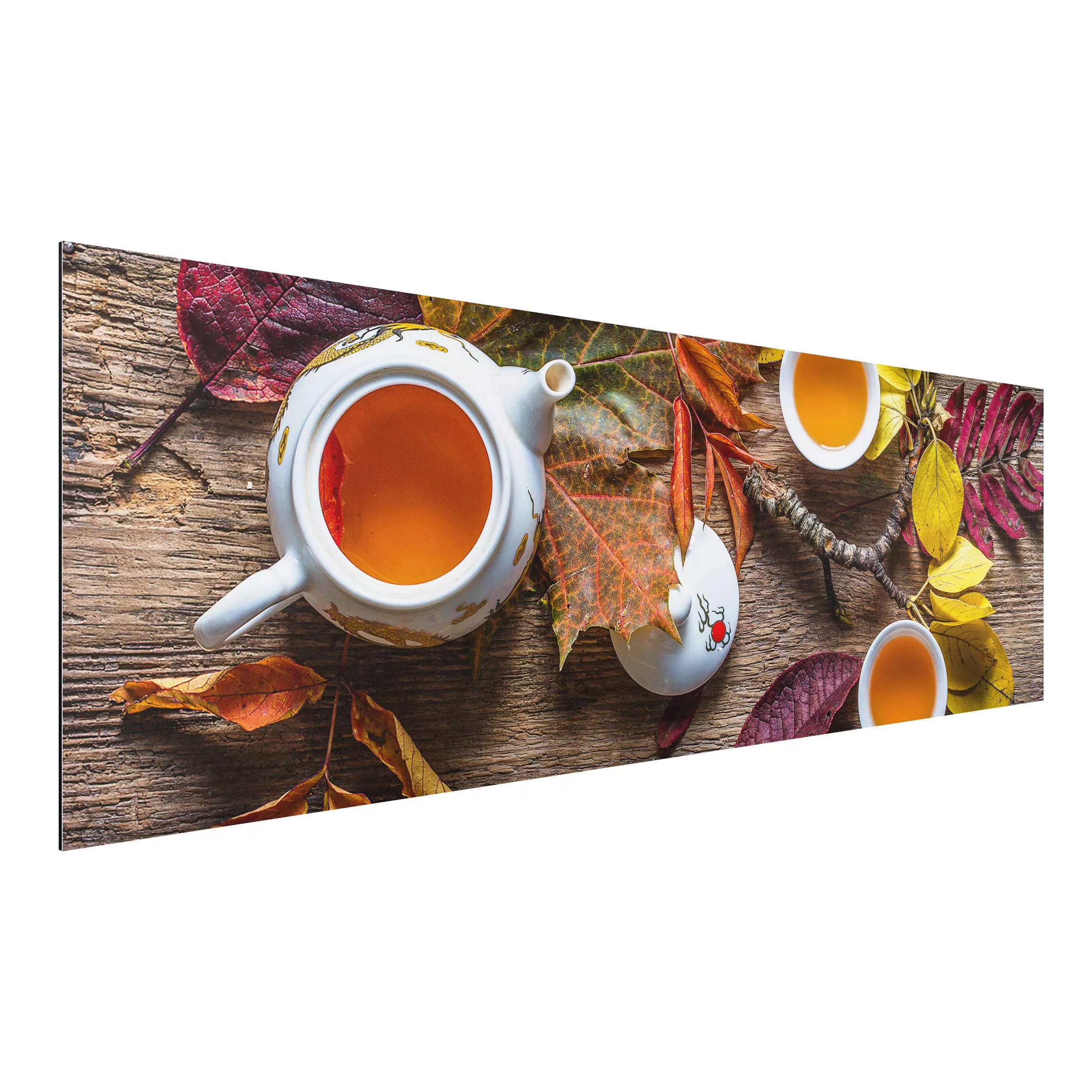 Alu-Dibond Bild Küche - Panorama Tee im September günstig online kaufen