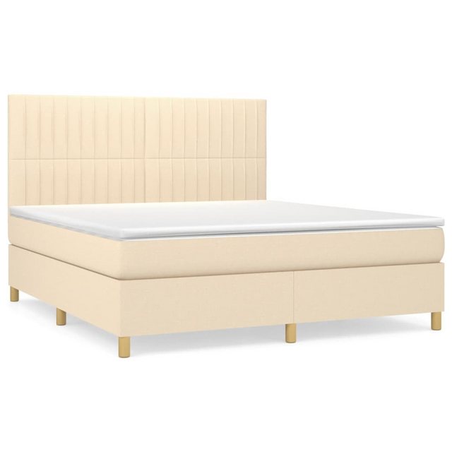 vidaXL Boxspringbett Boxspringbett mit Matratze Creme 160x200 cm Stoff Bett günstig online kaufen