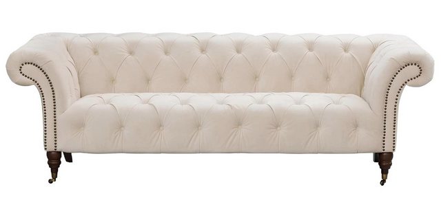 Xlmoebel Chesterfield-Sofa Dreisitzer Modernes Design Sofa in Beige mit Che günstig online kaufen