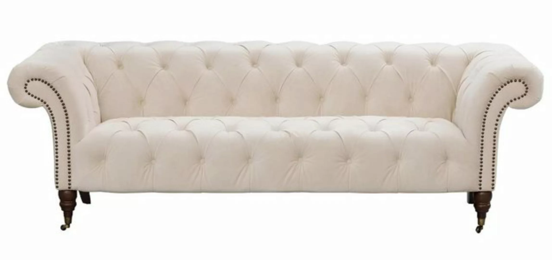 Xlmoebel Chesterfield-Sofa Dreisitzer Modernes Design Sofa in Beige mit Che günstig online kaufen