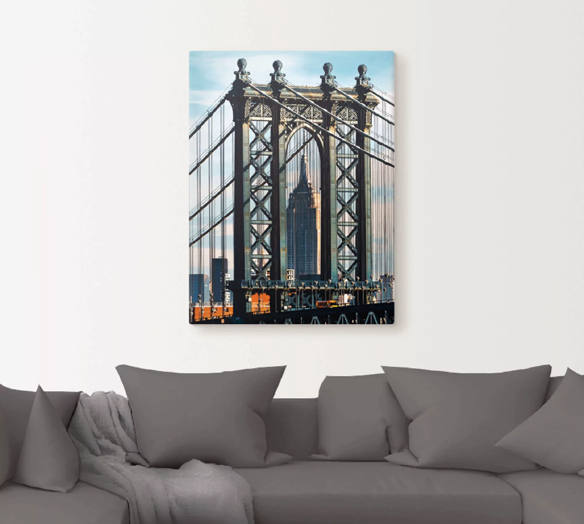 Artland Wandbild »New York Manhattan Bridge«, Brücken, (1 St.), als Leinwan günstig online kaufen