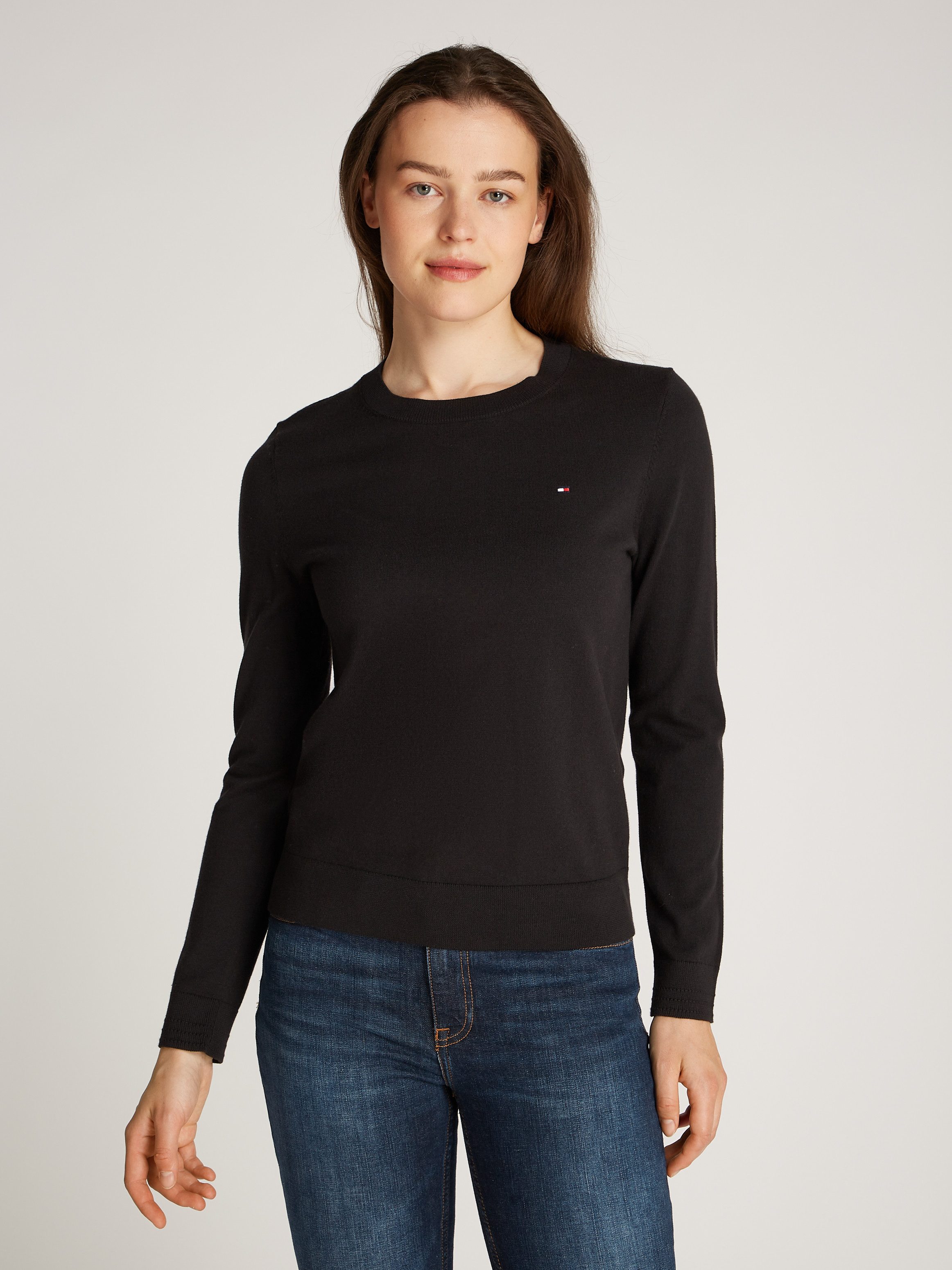 Tommy Hilfiger Rundhalspullover CO JERSEY STITCH günstig online kaufen