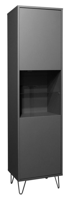 58 aufm Kessel Vitrine Wohnzimmer Erna 51x45x197 Vitrinenschrank Anthrazit günstig online kaufen