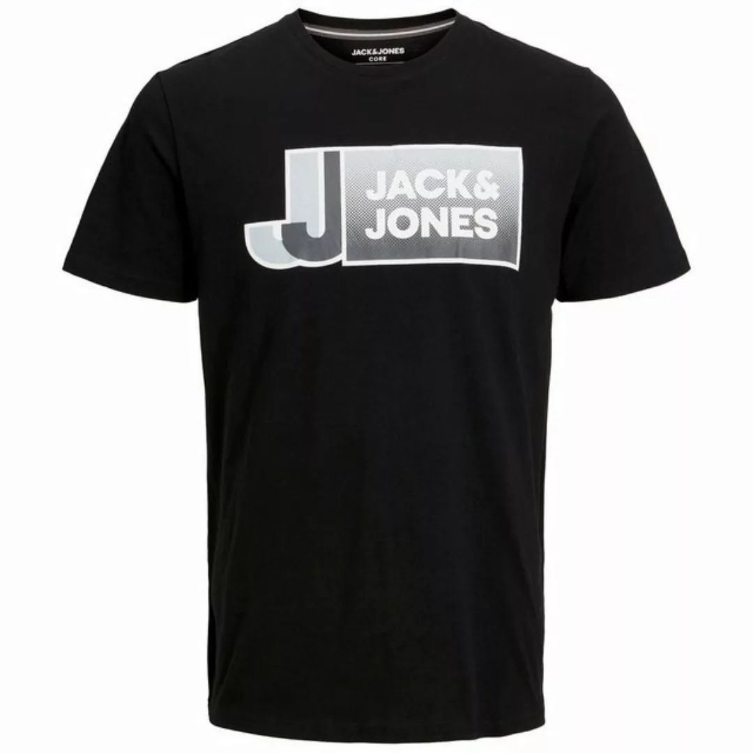 Jack & Jones Rundhalsshirt Große Größen Logoprint T-Shirt Herren schwarz JC günstig online kaufen