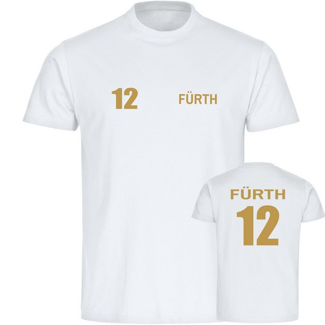 multifanshop T-Shirt Herren Fürth - Trikot Nummer 12 gold - Männer günstig online kaufen