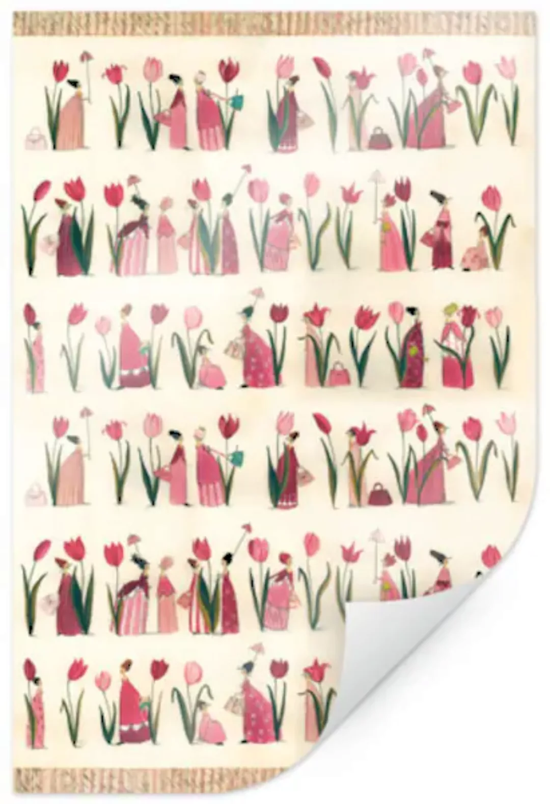 Wall-Art Poster »Esszimmer Rote Tulpen Küche«, Blumen, (1 St.), Poster ohne günstig online kaufen