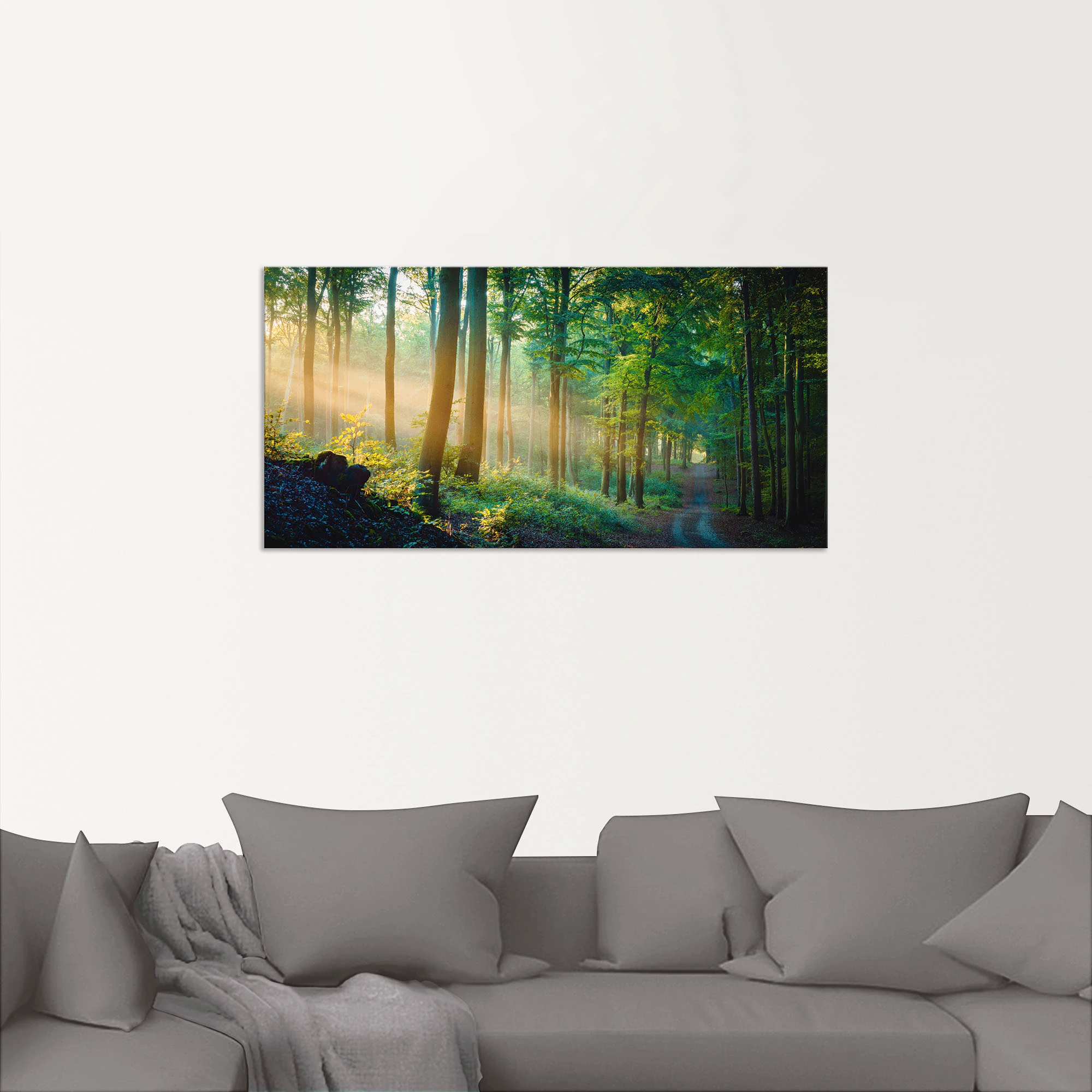 Artland Wandbild "Herbstmorgen im Wald", Waldbilder, (1 St.), als Alubild, günstig online kaufen