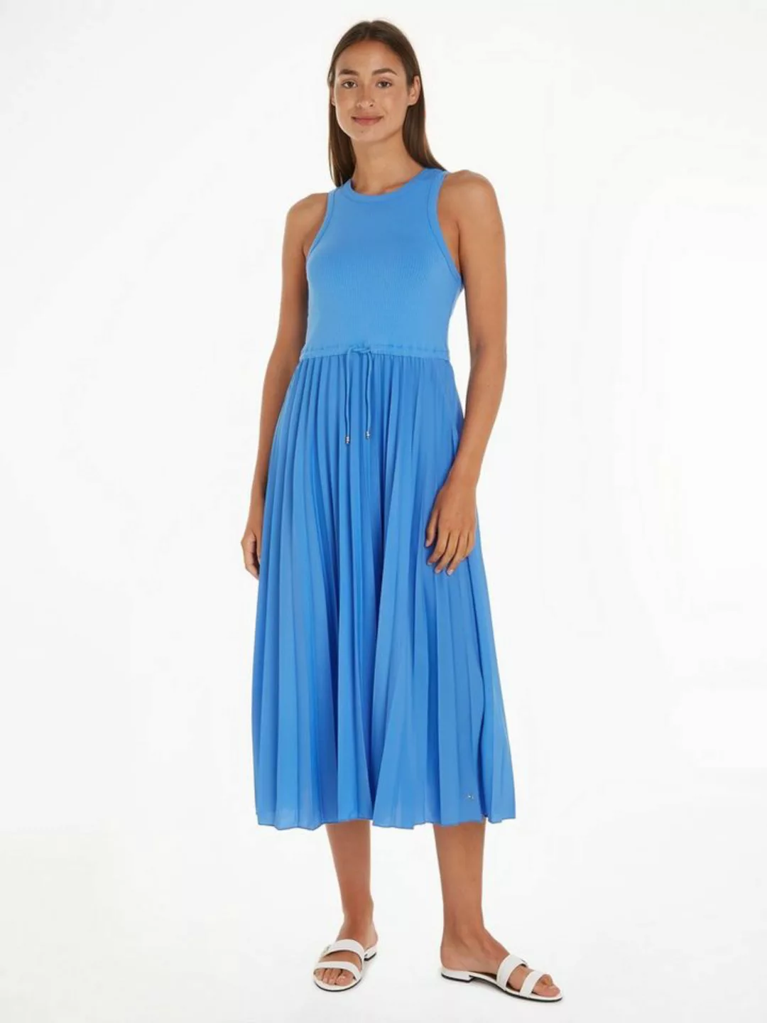 Tommy Hilfiger Midikleid RIB TANK PLEATED DRESS MIDI NS mit Schleifenband a günstig online kaufen