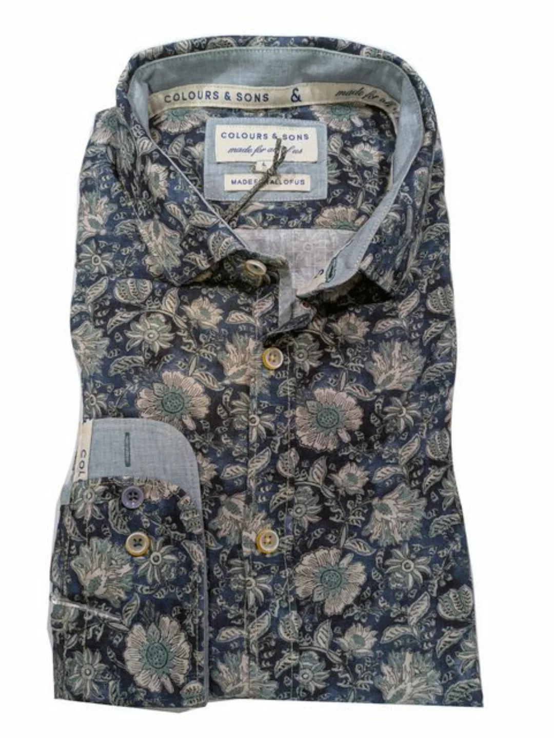 colours & sons Langarmhemd Colours & Sons Hemd Flower Print L (1-tlg) günstig online kaufen