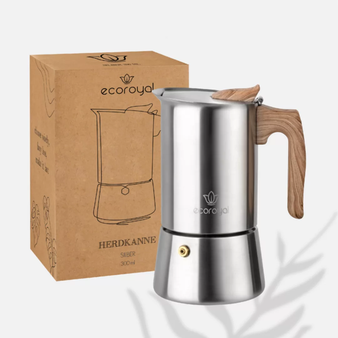 Ecoroyal Espressokocher Set + 500g Espressobohnen Gemahlen günstig online kaufen