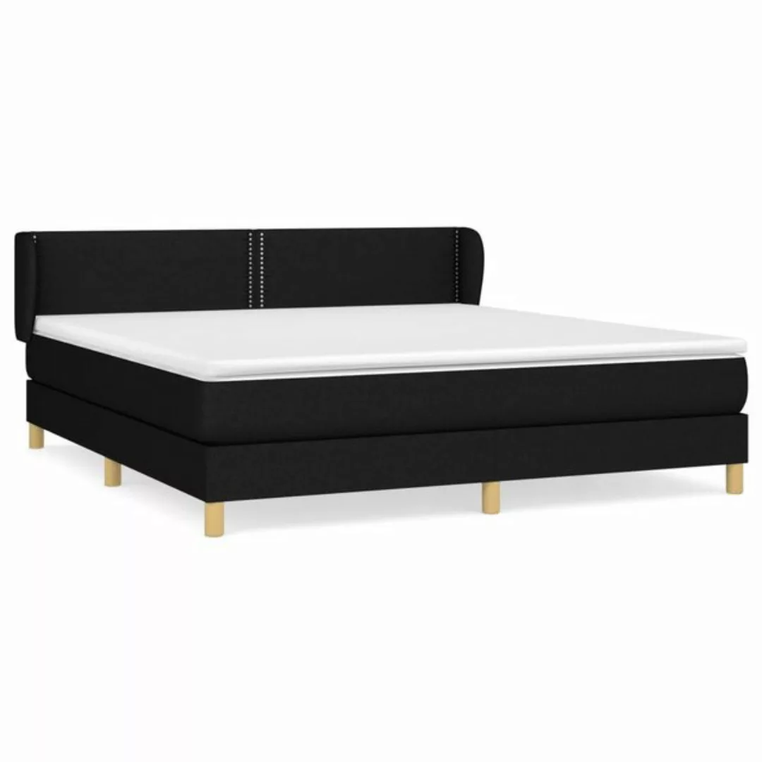 vidaXL Boxspringbett Boxspringbett mit Matratze Schwarz 180x200 cm Stoff Be günstig online kaufen