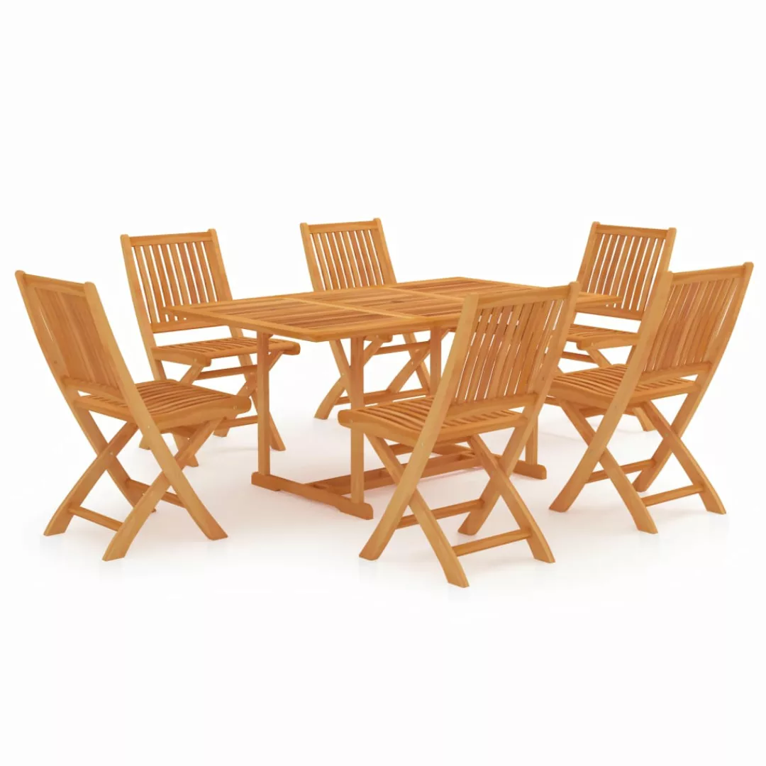 7-tlg. Garten-essgruppe Massivholz Teak günstig online kaufen