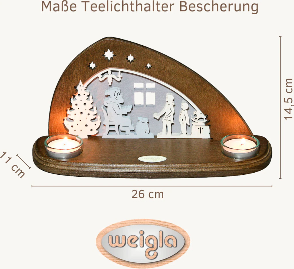 Weigla Teelichthalter "Bescherung, Weihnachtsdeko", (1 St.) günstig online kaufen