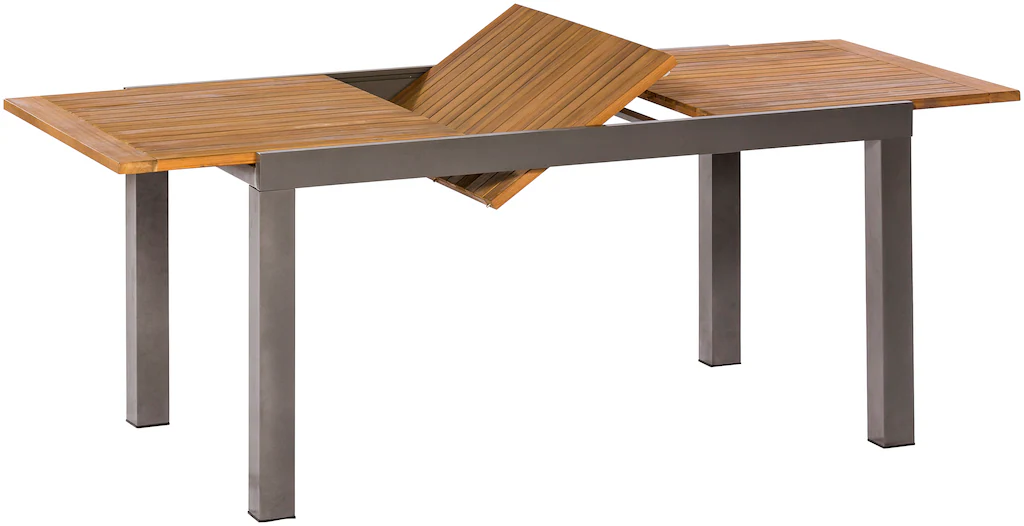 Merxx Gartentisch Santorin Rechteckig Holz Braun 150/200 cm x 90 cm Auszieh günstig online kaufen