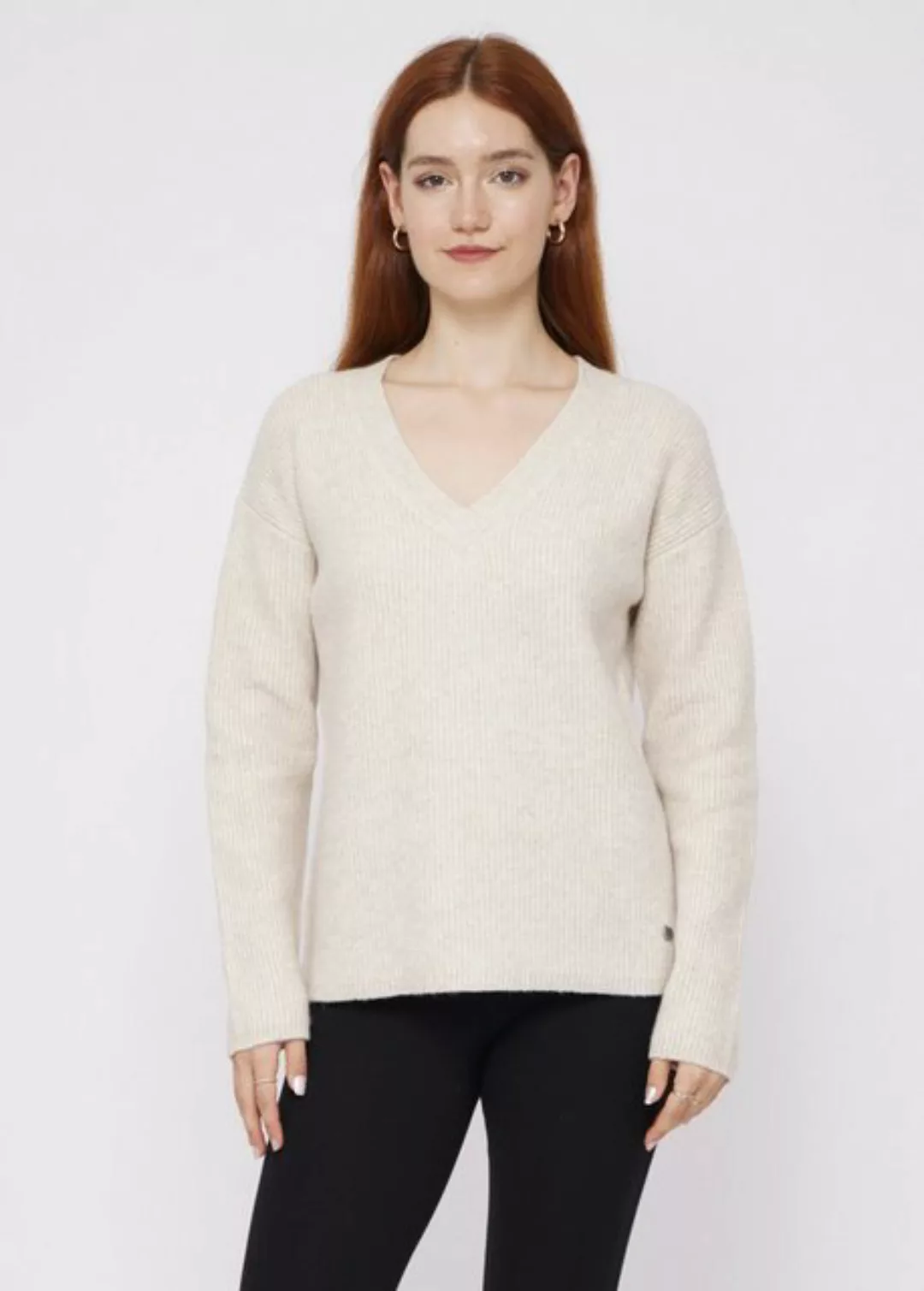 VICCI Germany V-Ausschnitt-Pullover aus Baumwoll-Woll-Mix günstig online kaufen