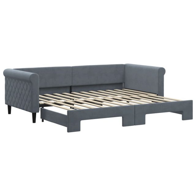 vidaXL Bett Tagesbett Ausziehbar Dunkelgrau 90x200 cm Samt günstig online kaufen