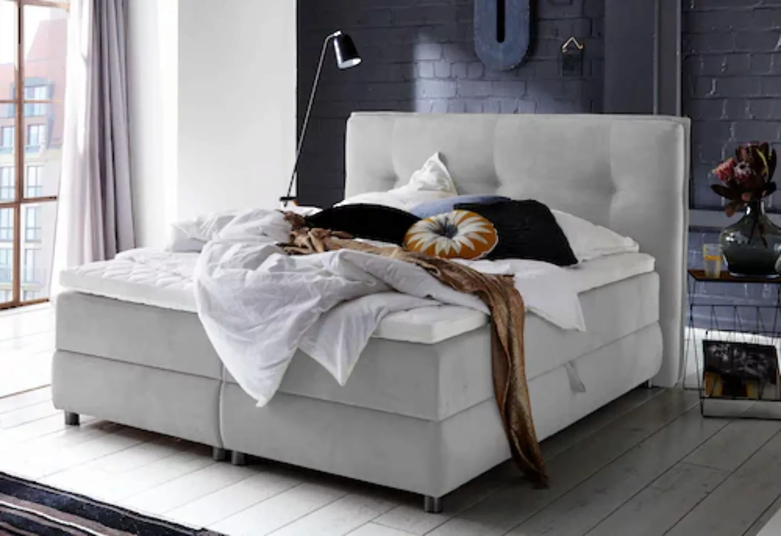 ATLANTIC home collection Boxspringbett "Tilo", mit Tonnentaschen-Federkernm günstig online kaufen