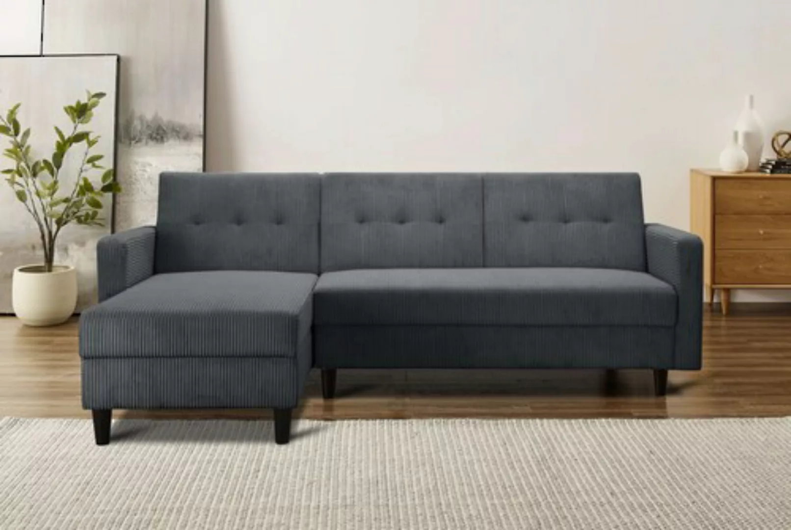 Dorel Home Ecksofa "Hartford II", mit Bettfunktion und Stauraum, Recamiere günstig online kaufen