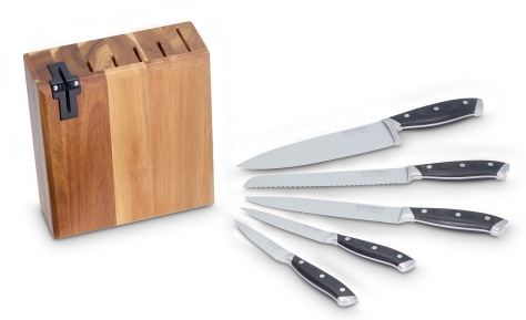 ECHTWERK Messerblock, 6 tlg., Küchenmesser-Set aus Akazienholz, Inkl. Integ günstig online kaufen