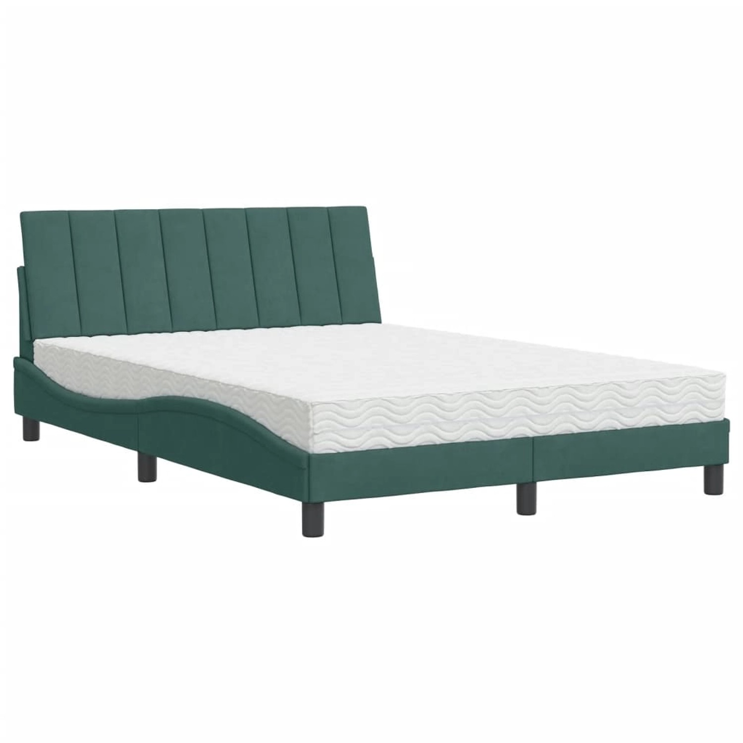 vidaXL Bett mit Matratze Dunkelgrün 120x200 cm Samt Modell 12009578 günstig online kaufen