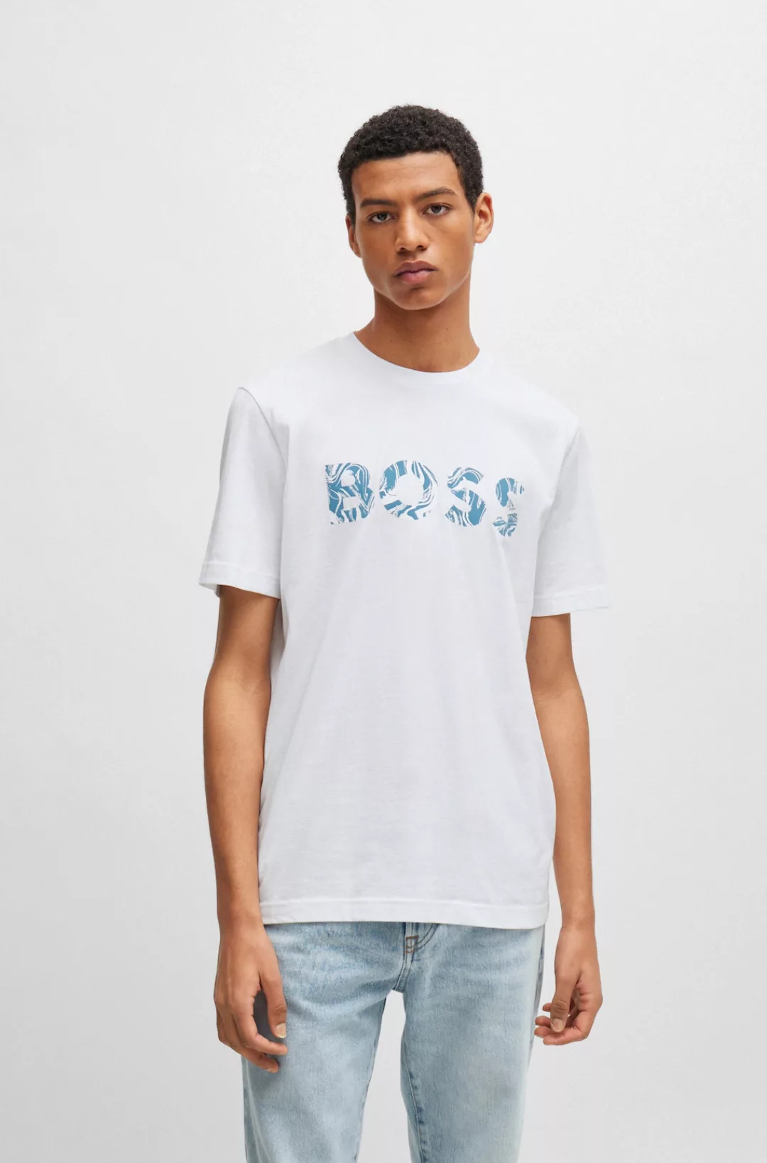 BOSS ORANGE T-Shirt Te_Bossocean mit großem Logodruck günstig online kaufen