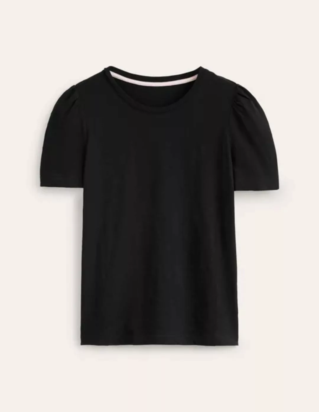 T-Shirt mit Puffärmeln aus Baumwolle Damen Boden, Schwarz günstig online kaufen