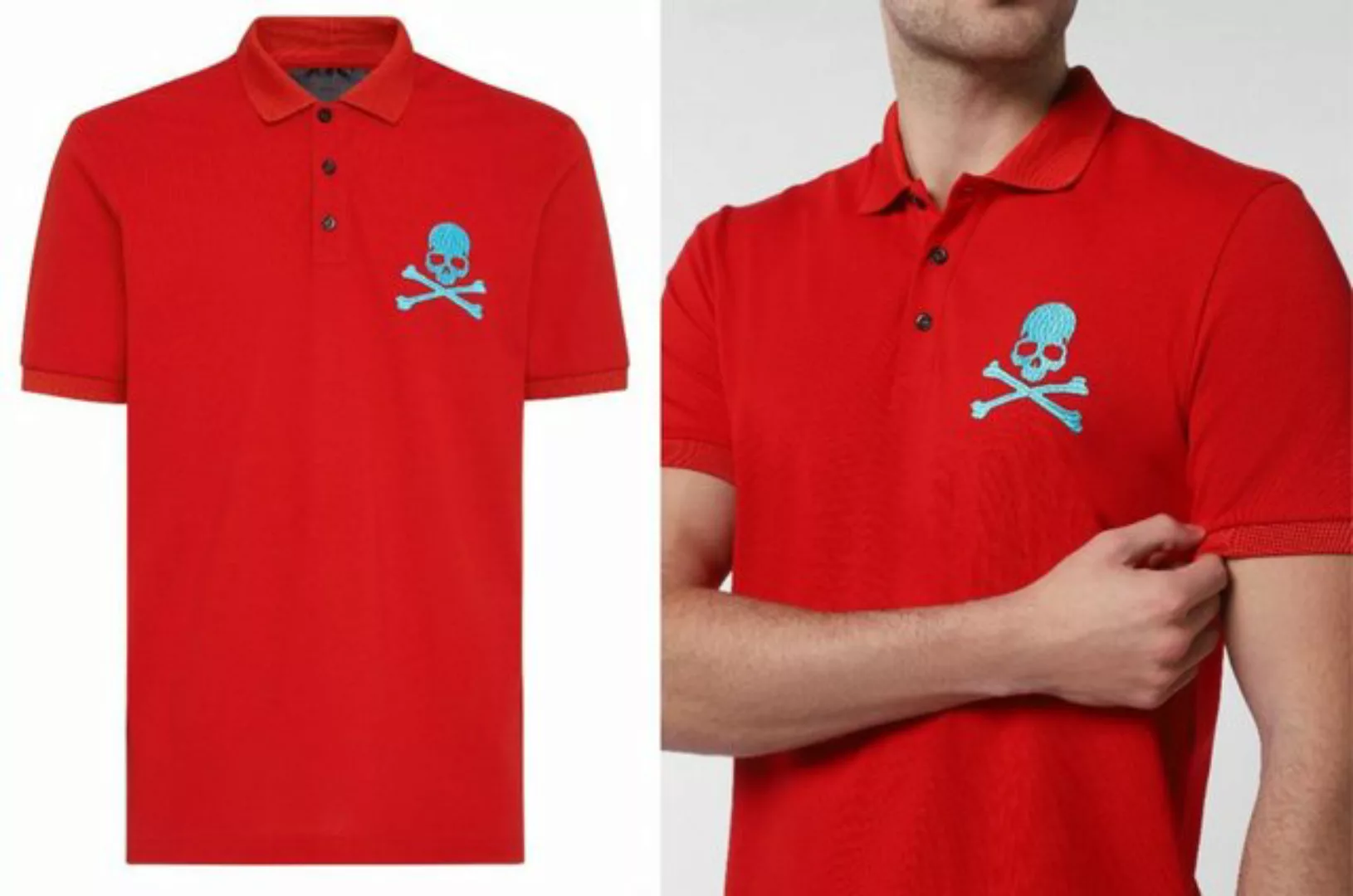 PHILIPP PLEIN Poloshirt PHILIPP PLEIN Skull Polo Shirt Polohemd Leder PP He günstig online kaufen