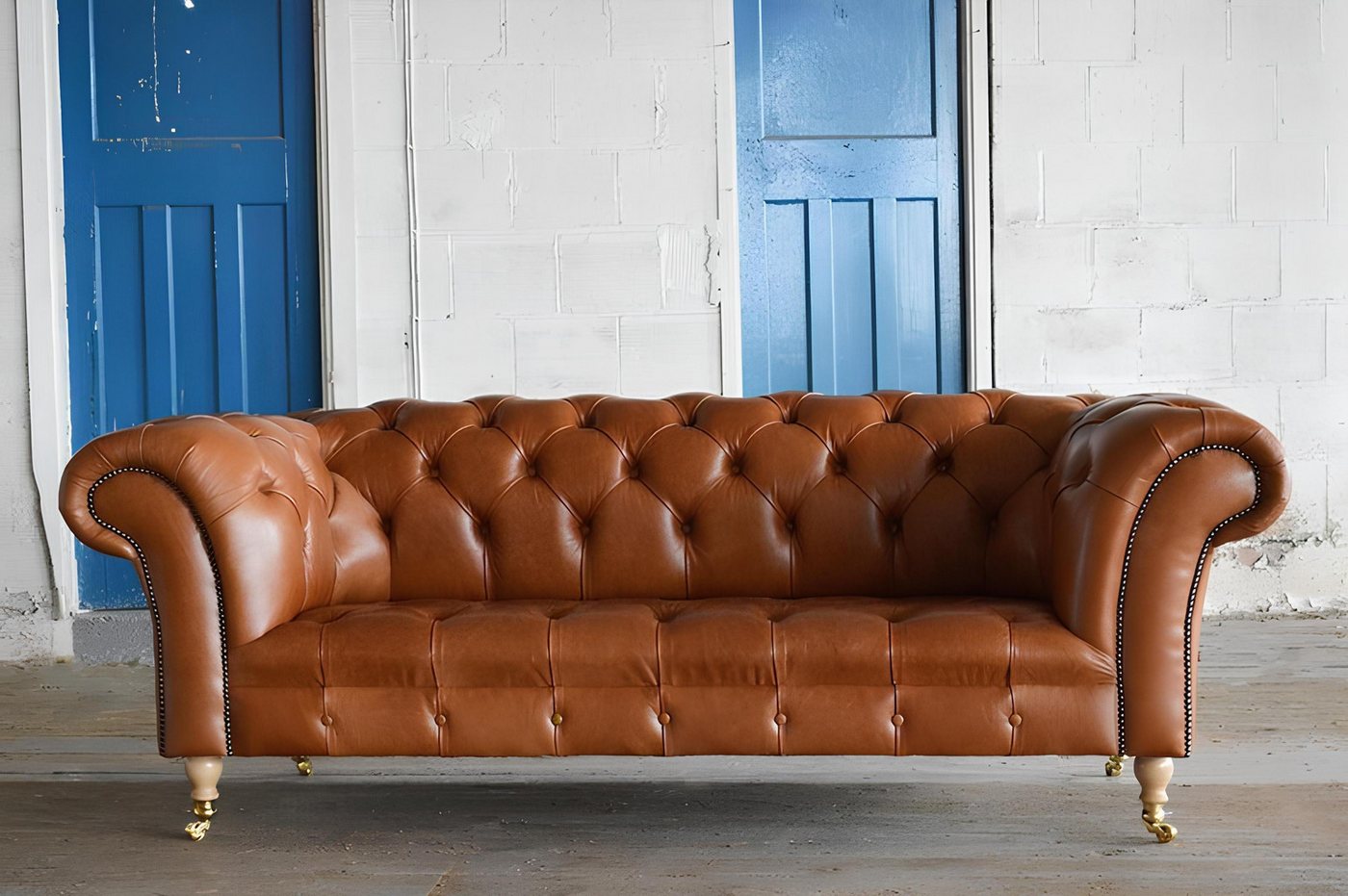 Xlmoebel Sofa Neue 3-Sitzer Polstergarnitur Chesterfield-Sofa in Braun, Her günstig online kaufen