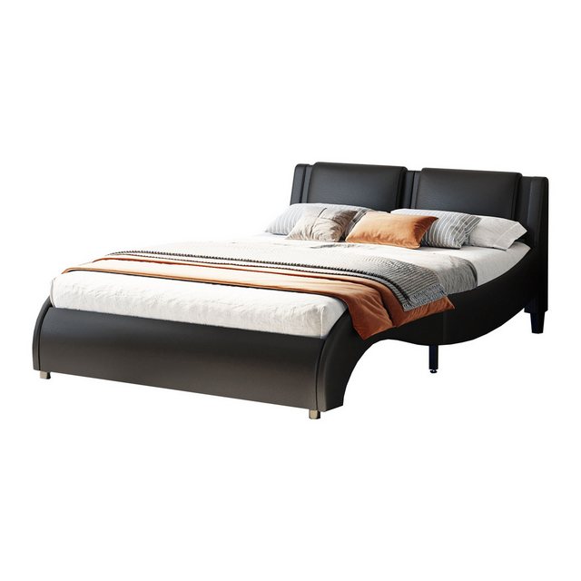 WISHDOR Polsterbett 140*200cm Doppelbett Bett Funktionsbett Gästebett (Kuns günstig online kaufen