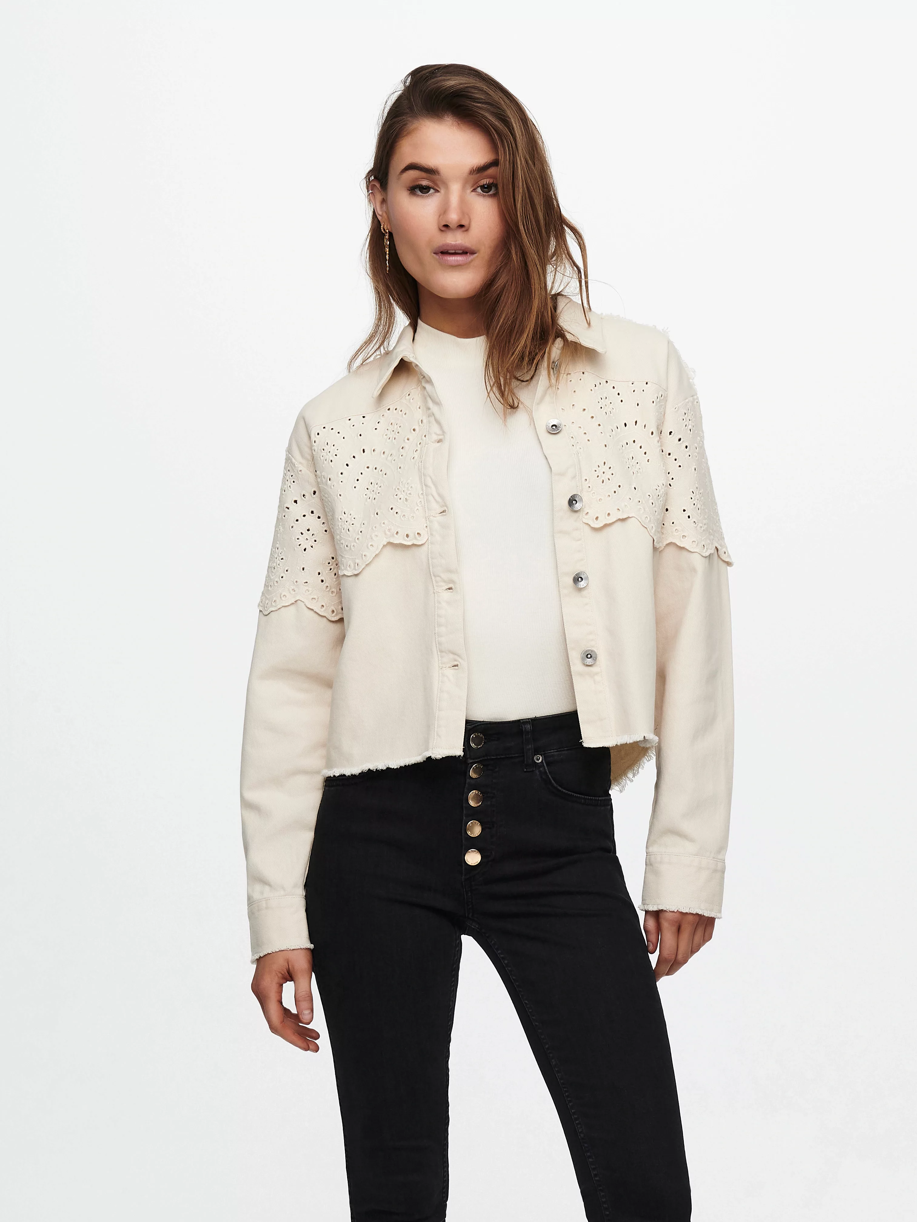 ONLY Kurzjacke "ONLELENA CROCHET JACKET NC OTW" günstig online kaufen