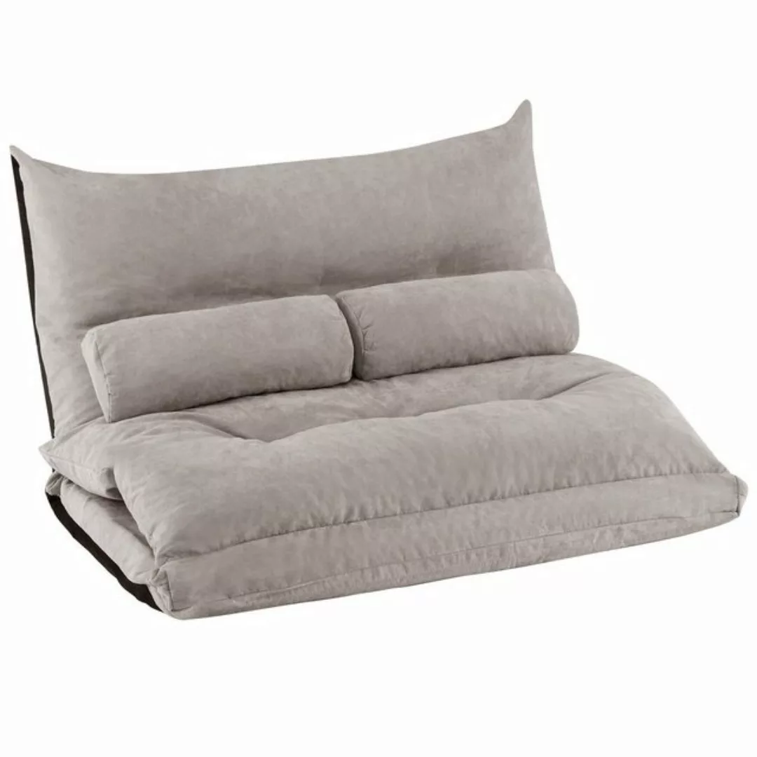 COSTWAY Sofa Bodensofa, verstellbare Rückenlehne, 3in1 Schlafsofa mit Kisse günstig online kaufen