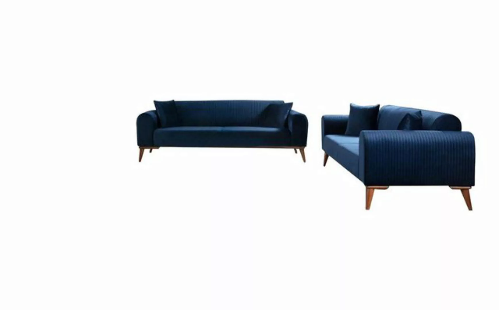 JVmoebel Sofa Sofagarnitur Sofa Garnitur Sofas 3+3+1 Sitzer Sessel Royal Bl günstig online kaufen