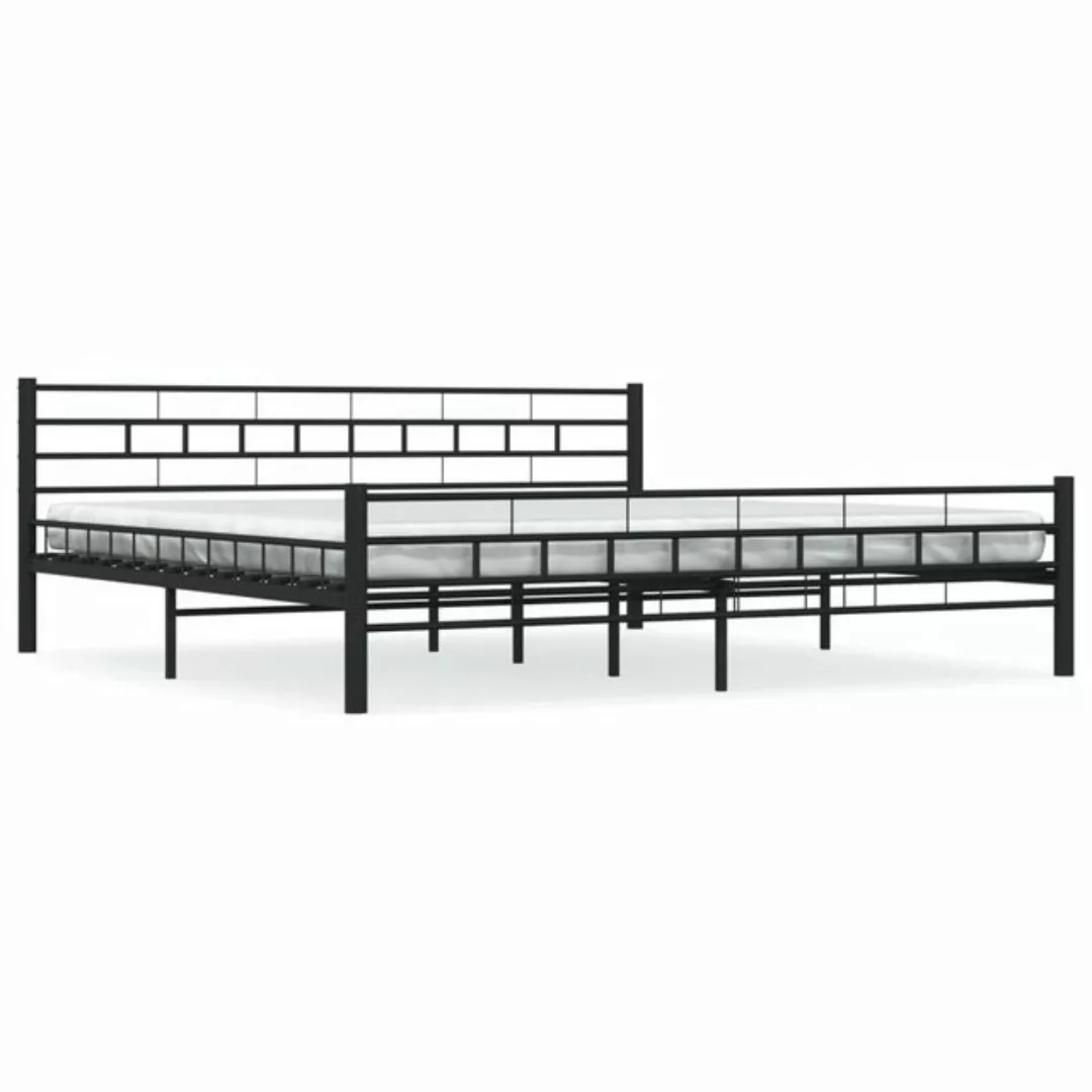 Bettgestell Schwarz Stahl 200x200 Cm günstig online kaufen