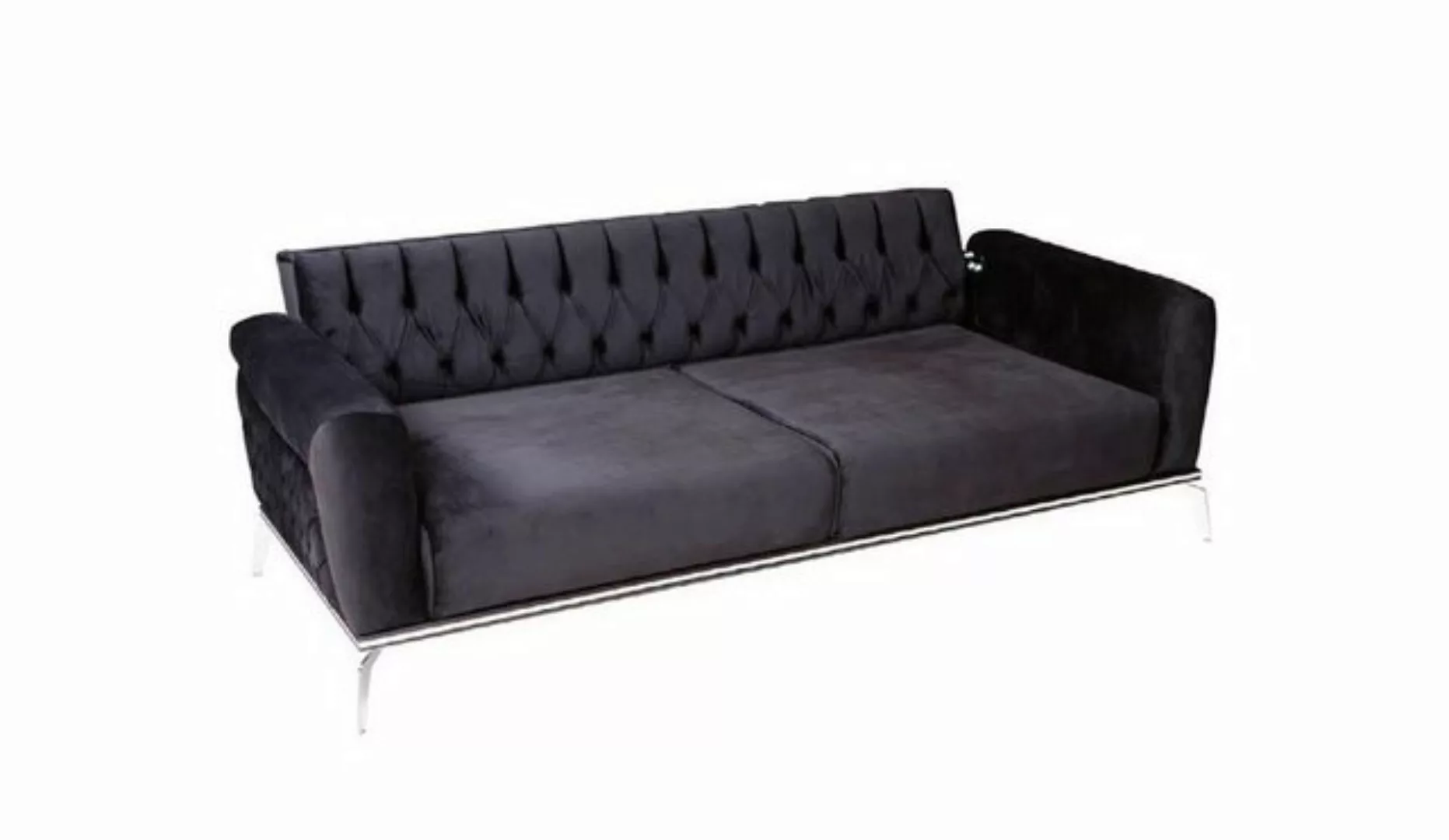 Xlmoebel Sofa Modernes Chesterfield-Stoffsofa in Schwarz von Designer mit d günstig online kaufen