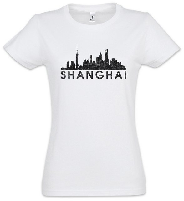 Urban Backwoods Print-Shirt Skyline Shanghai Damen T-Shirt Schanghai China günstig online kaufen