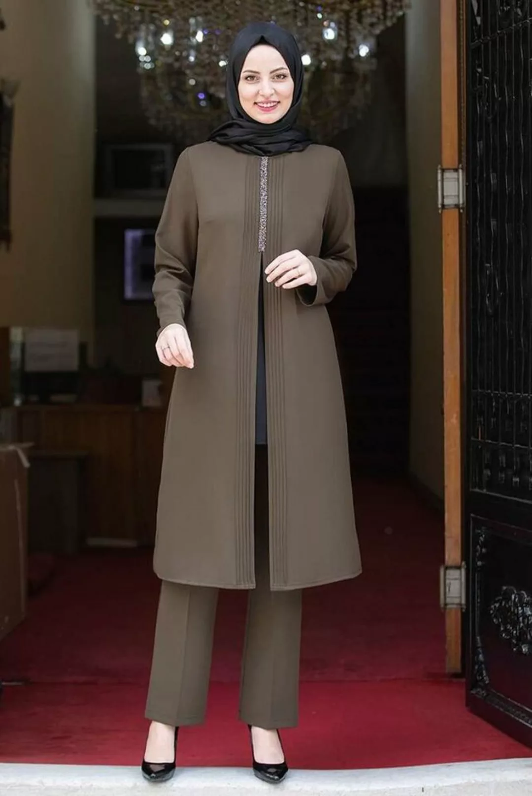 Modavitrini Abendkleid Damen Kleid langärmliges Maxikleid Abiye Abaya Hijab günstig online kaufen