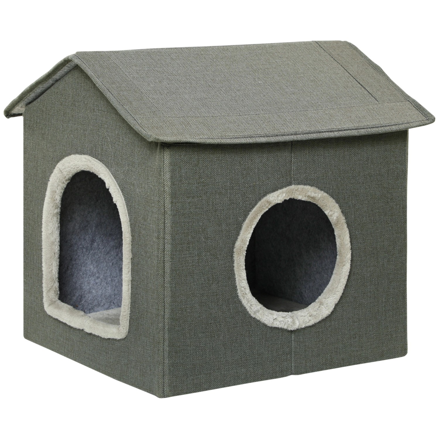 PawHut Katzenhaus grau PVC B/H/L: ca. 43,5x40,5x39 cm günstig online kaufen