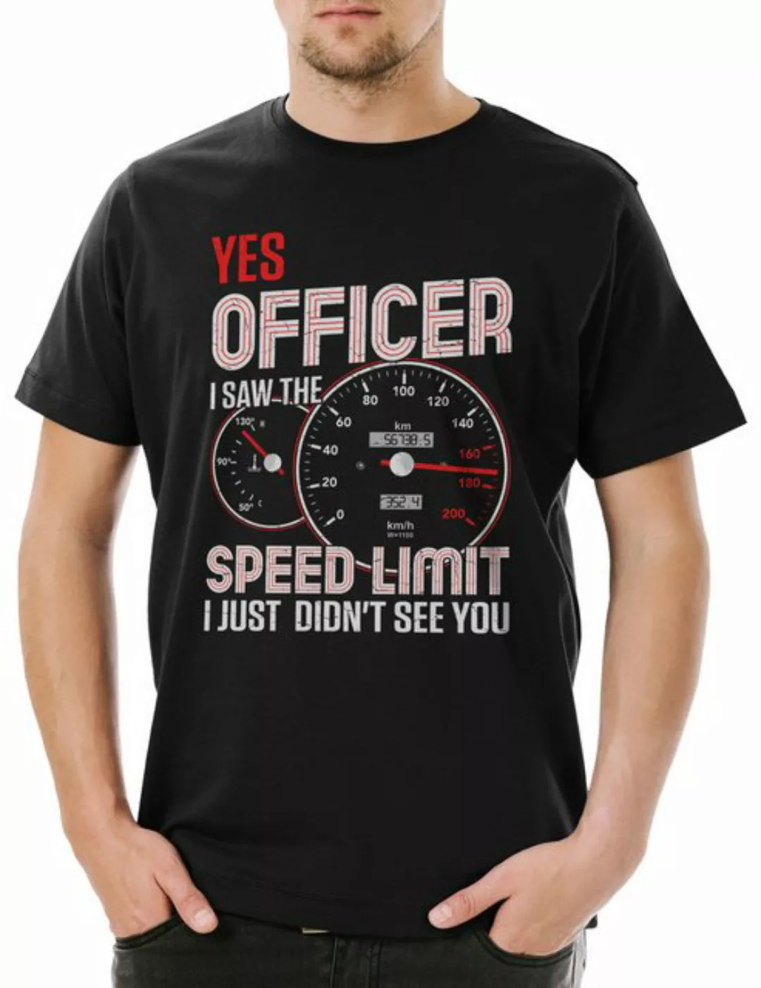 Urban Backwoods Print-Shirt Officer Speed Limit Herren T-Shirt Police Liebe günstig online kaufen