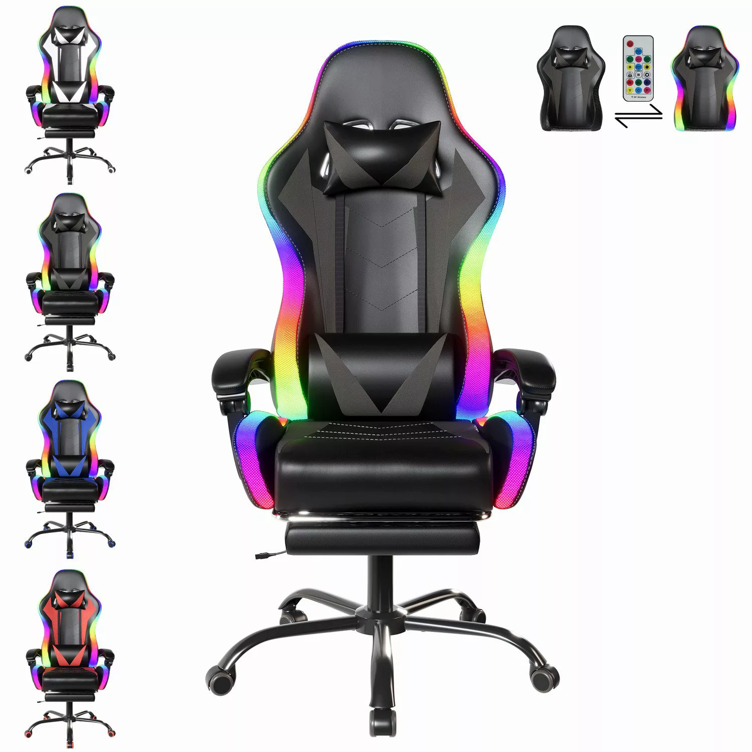 HOMALL Gaming-Stuhl LED Massage Bürostuhl mit günstig online kaufen