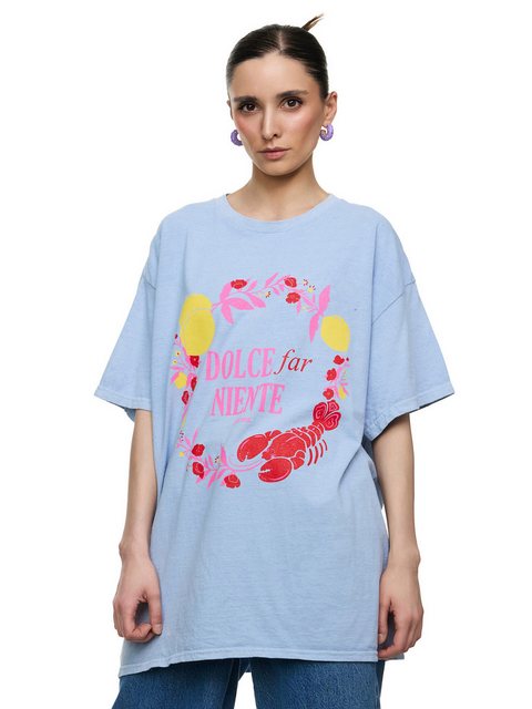 Worldclassca T-Shirt Worldclassca Oversized Print DOLCE FAR NIENTE T-Shirt günstig online kaufen