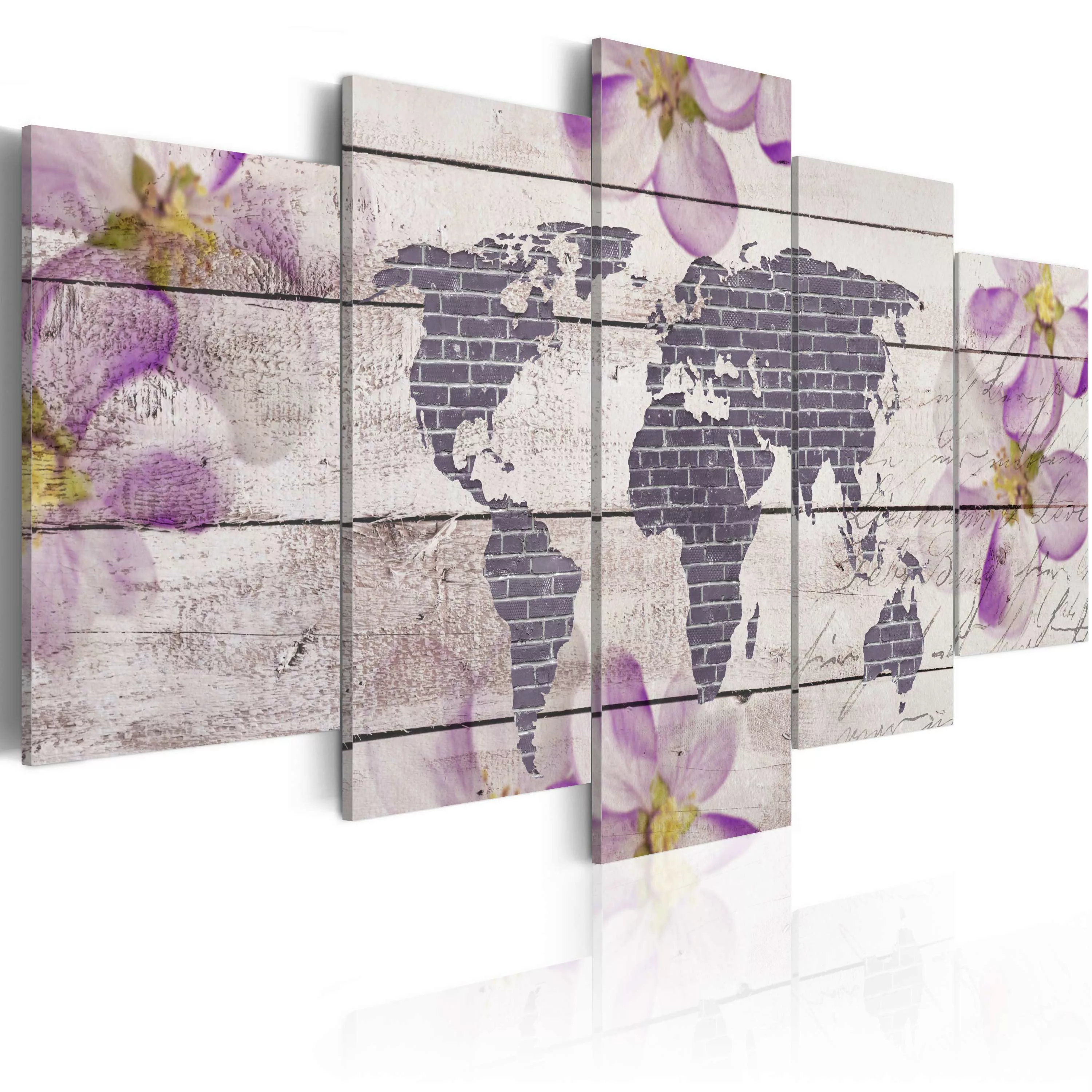 Wandbild - Romantische Weltkarte günstig online kaufen